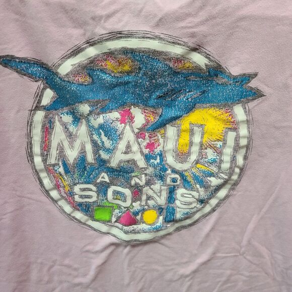 Maui And Sons Womens T-Shirt Multicolor Size X-Large Cotton Blend Graphic - Picture 7 of 12